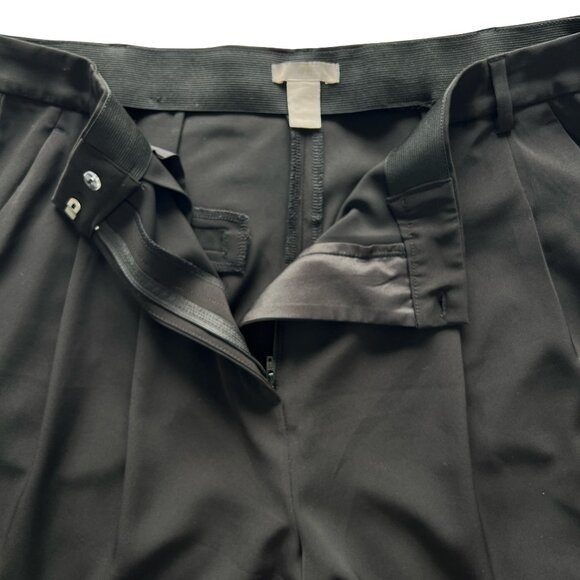 Wide Leg Pants. Black Trouser, High Waist,Pleated. Elastic waistband. Size 14. - Picture 9 of 14